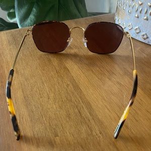 Madewell Fest Square Aviator Sunglasses in Acorn